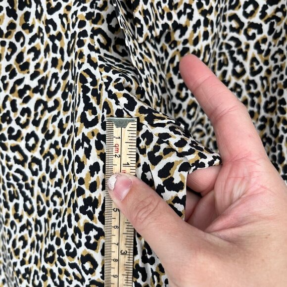 J Crew Womens Wide Leg Silk Pants Size 8 Animal Print Neutral Crop Belted Office - Picture 11 of 13